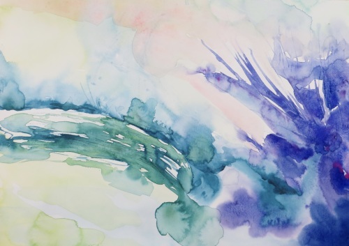 水彩で抽象画を描く（その1） : 蒼々日記