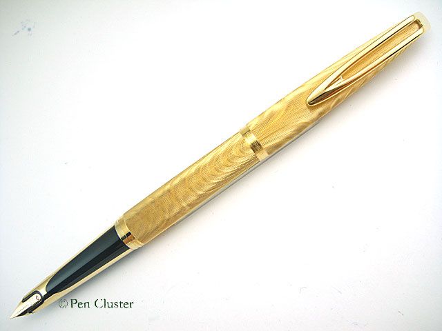 WATERMAN C/F モアレPLAQUE OR Gヴィンテージ万年筆18K WATERMAN C/F