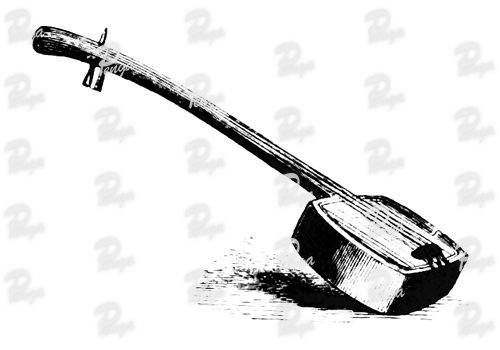 三味線本体 白黒 約90㌢短棹サイズ 付属品あり 三味線本体 白黒 約