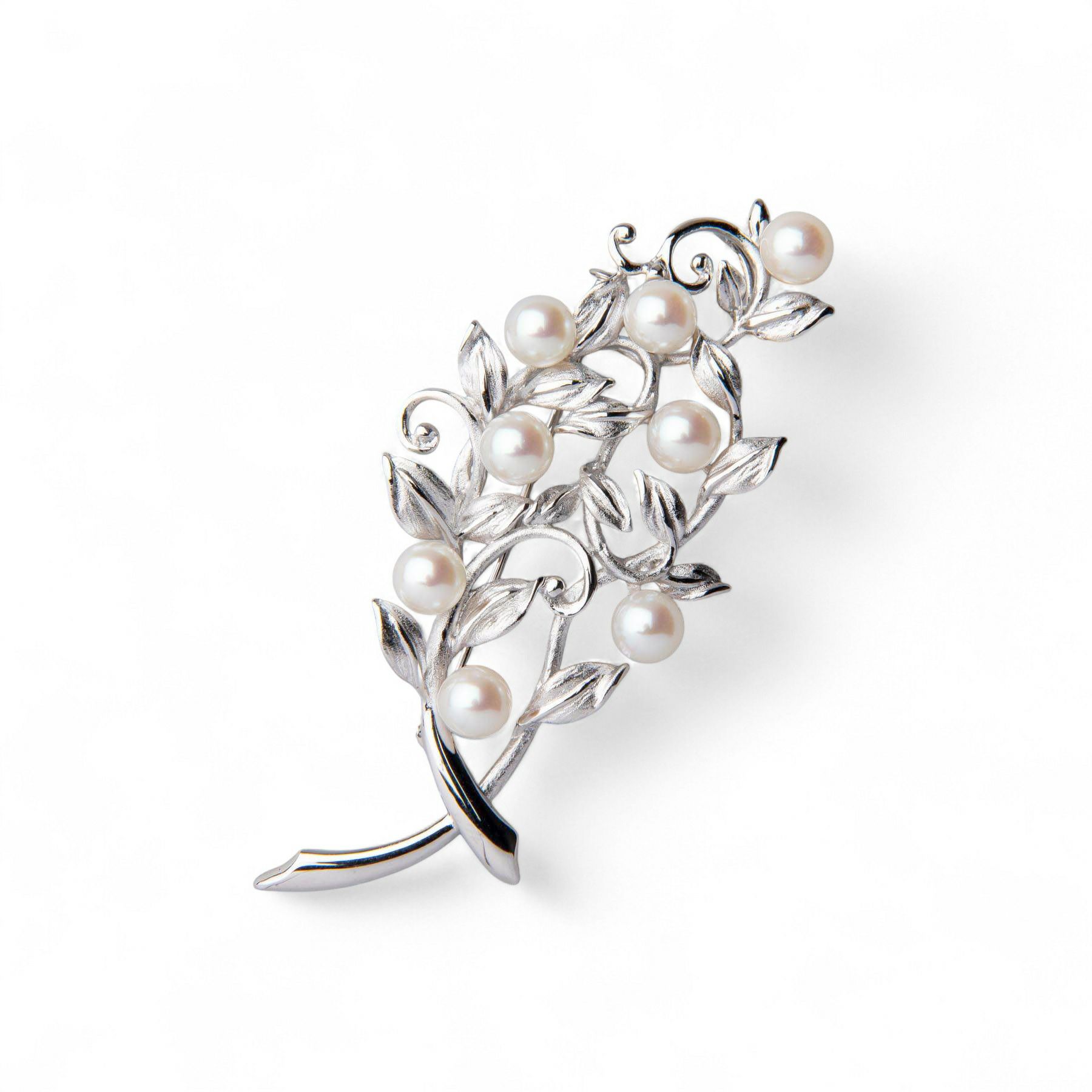 美品】MIKIMOTO ミキモト リボンモチーフ レース 透かし ブローチ