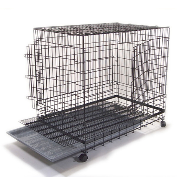 業務用ケージ PROケージ スチール製 Wドアタイプ 3Lサイズ キャスター