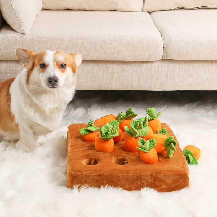 犬・猫用にんじん型おもちゃ｜中身詰め替え可能・洗える知育トイ