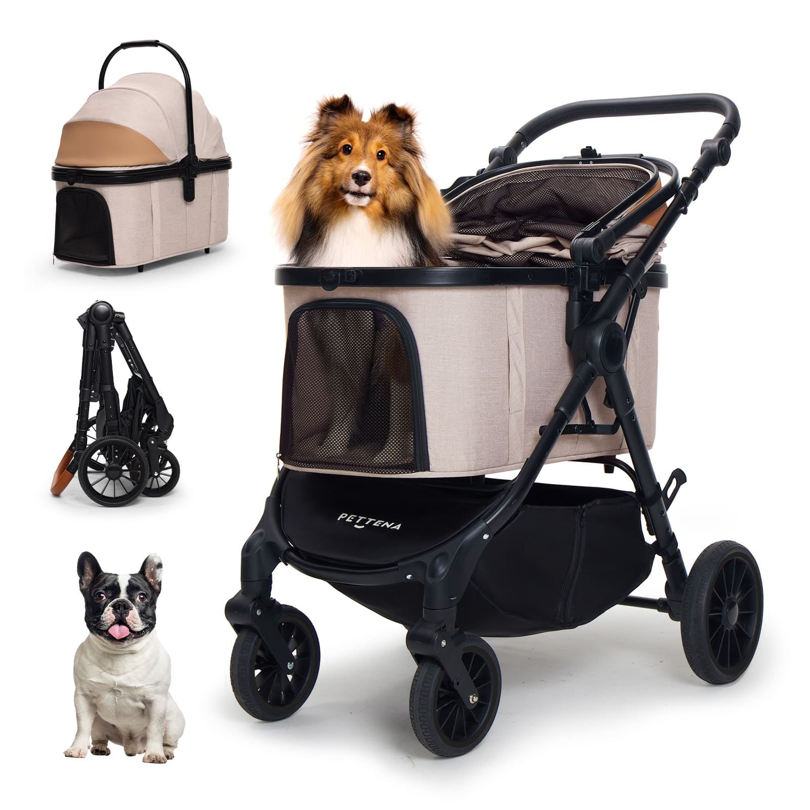 中型犬専用・最軽量10kgの折りたたみペットカートで“妥協ない”お出かけ