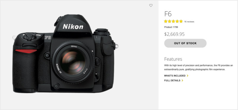 Nikon Has Finally Discontinued the F6, Its Last Film SLR: Report