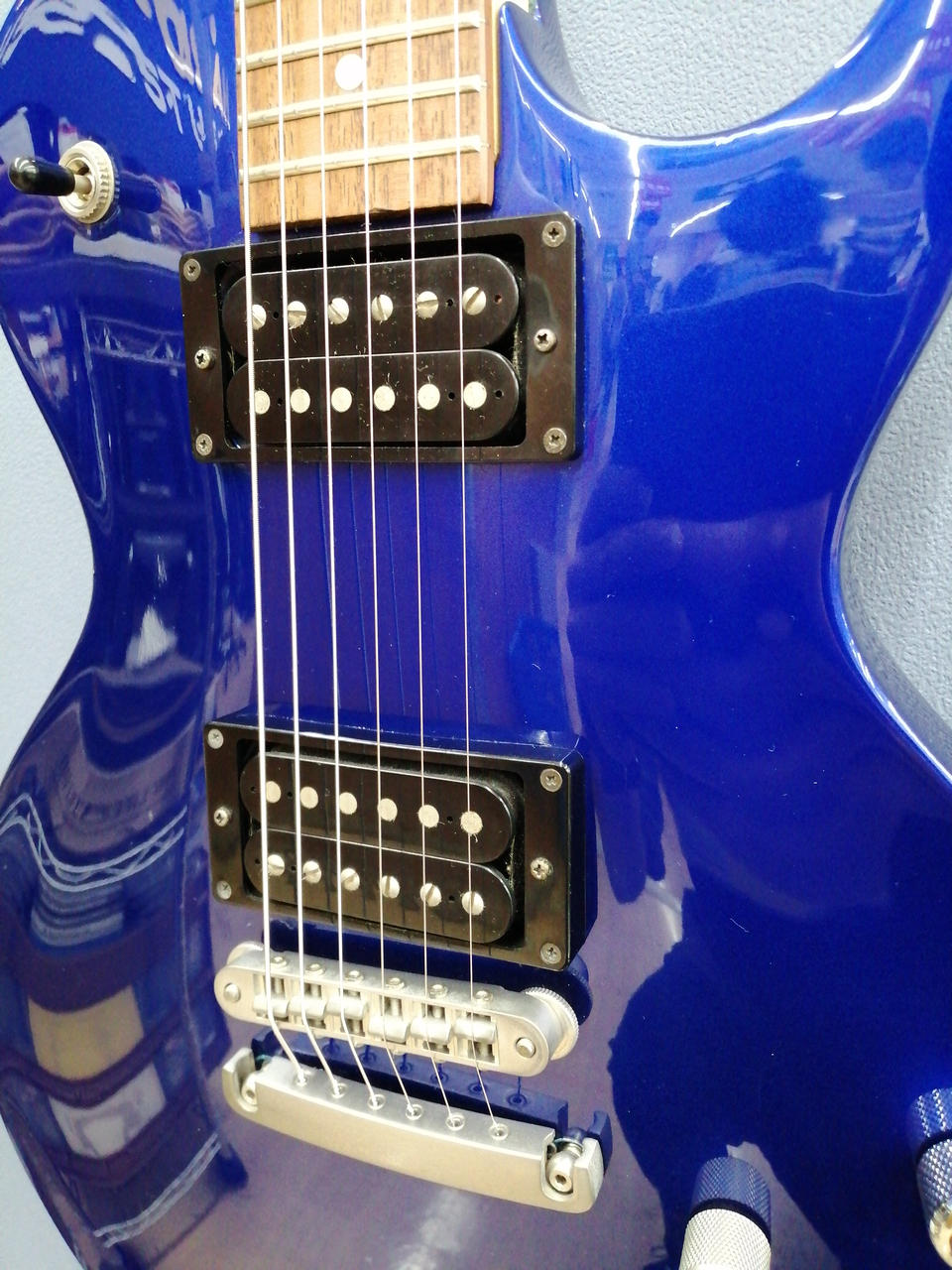 USED】Burny_レスポール_エレキギター_ジャンク品扱い_ブルー USED】Burny