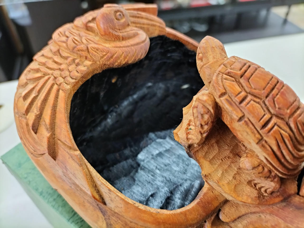 古民具大工道具 木彫墨壷宗秀作