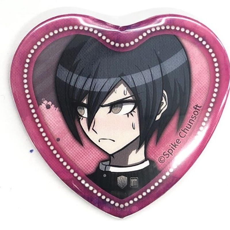 ダンガンロンパ テレ顔 照れ顔 ハート缶 缶バッジ 江ノ島 盾子