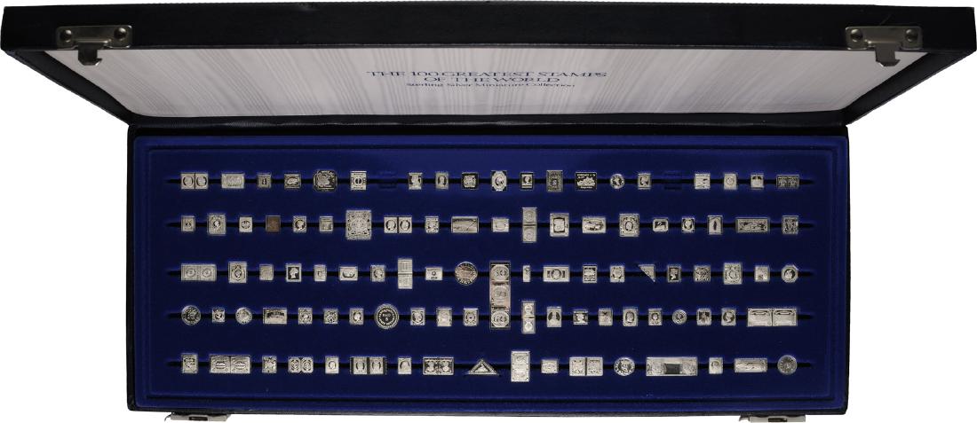 THE 100 GREATEST STAMPS OF THE WORLD Franklin Mint Silver 100