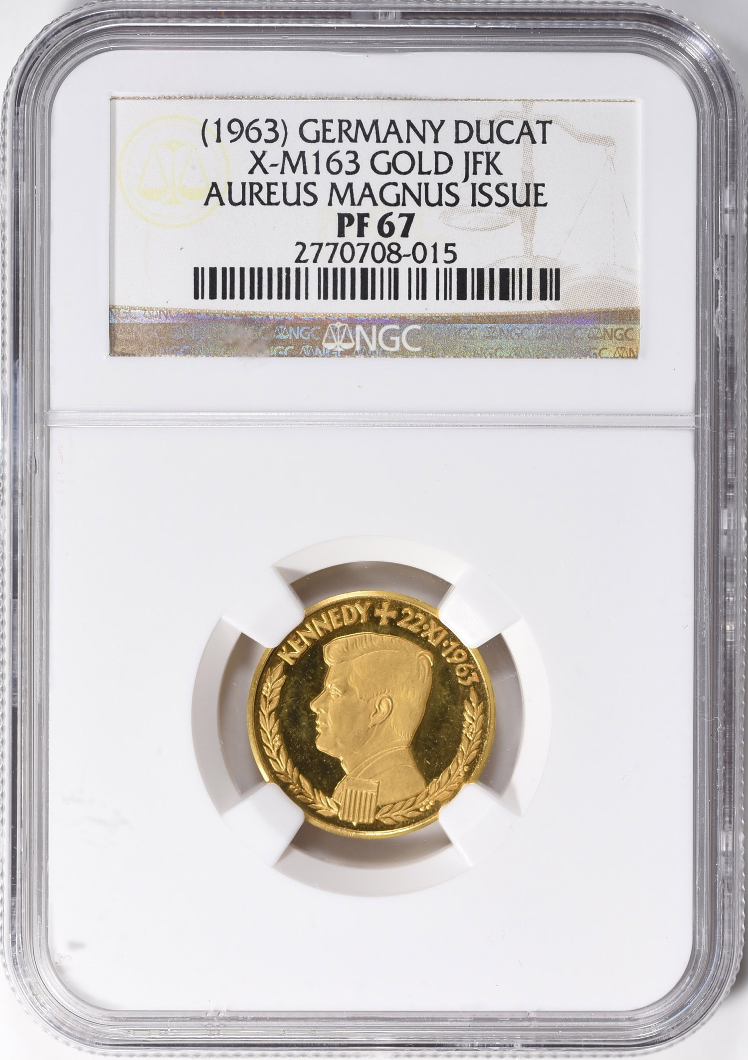 Germany ND (1963) Gold Ducat President Kennedy Aureus Magnus