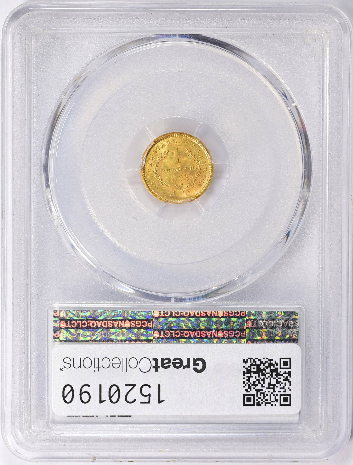 1853 Liberty Gold Dollar PCGS MS-67+ (CAC Green) (Item 1520190