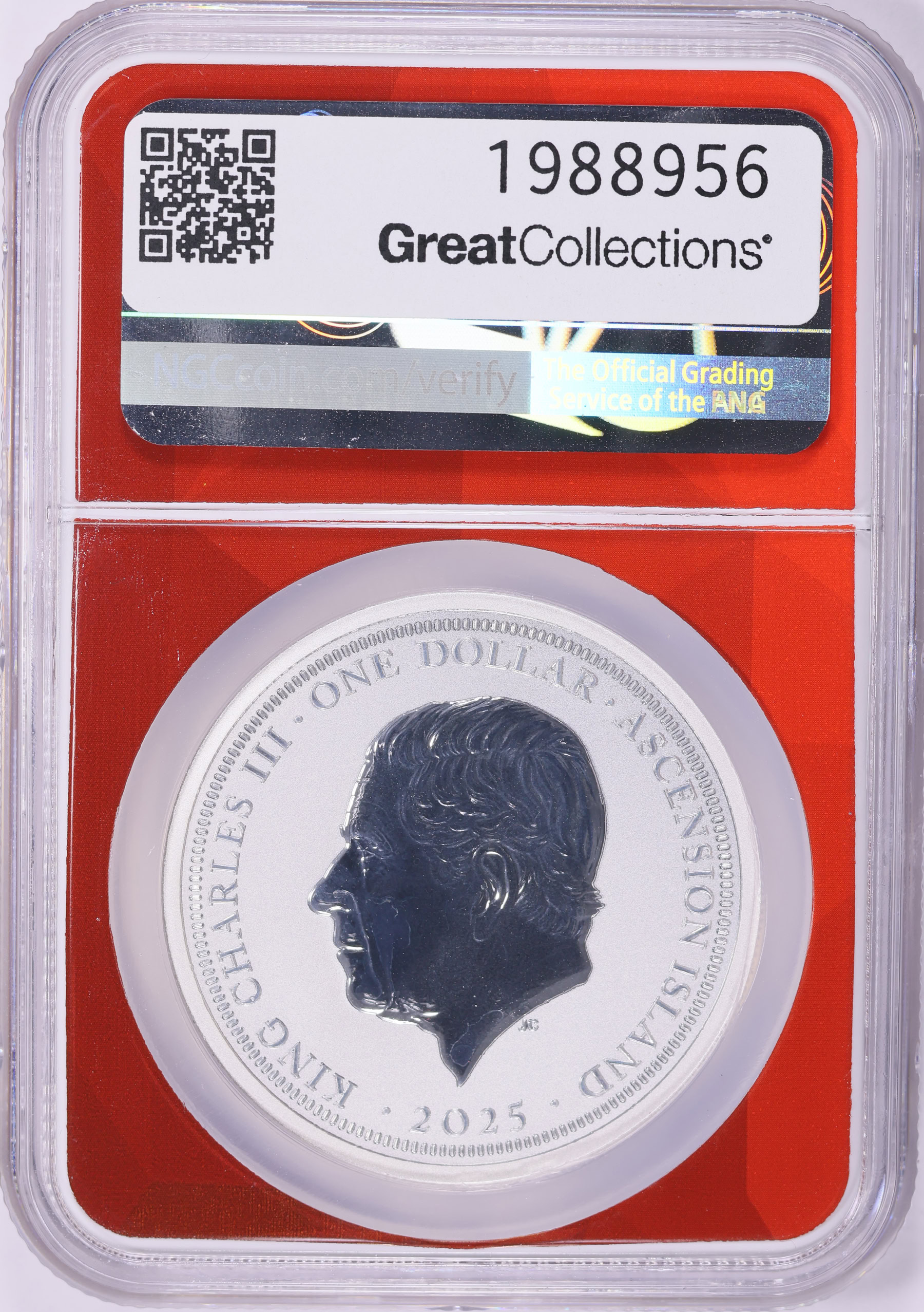 Ascension Island 2025 Colorized Silver Dollar Year of the Snake