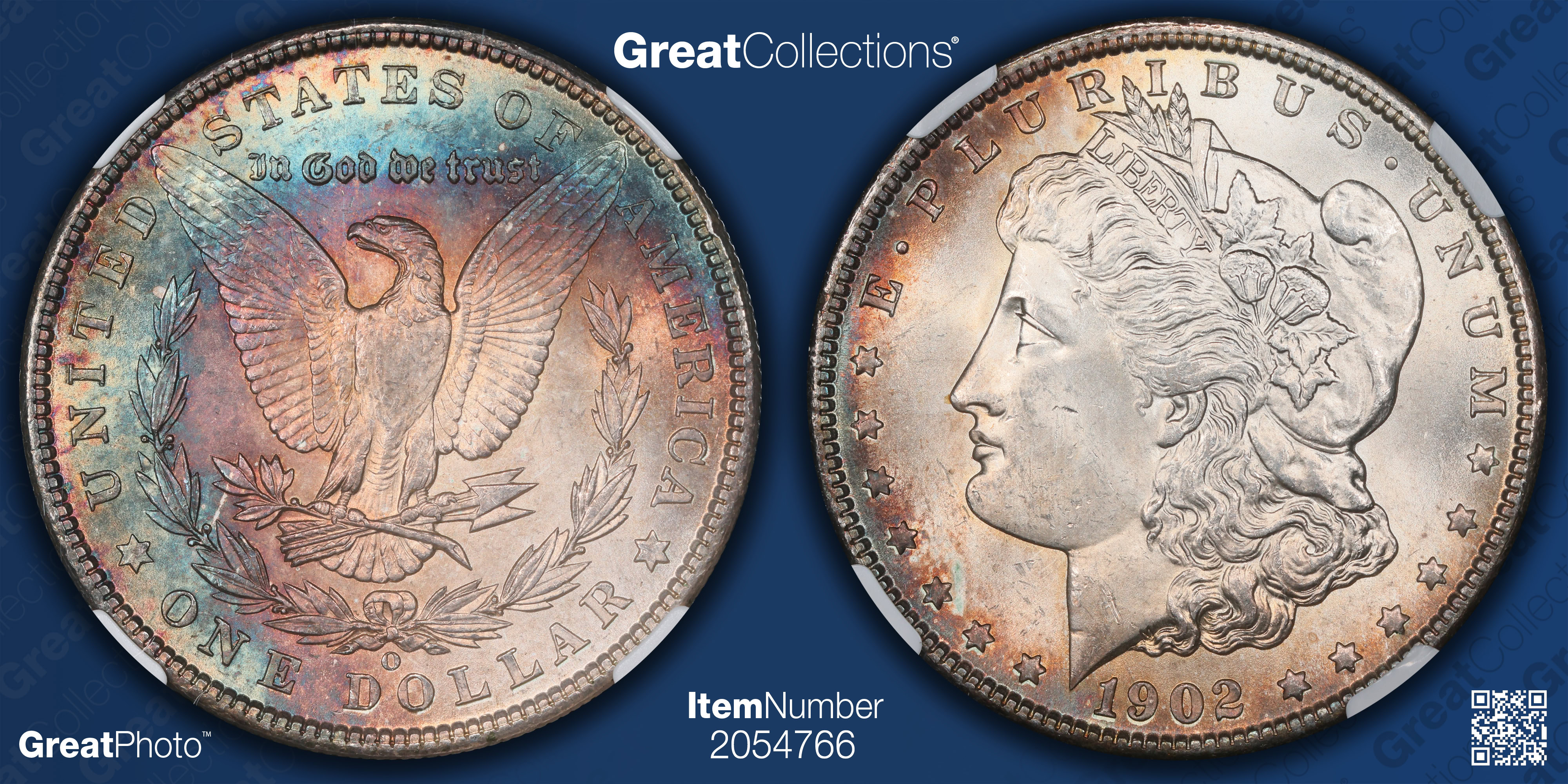 1902-O Morgan Silver Dollar NGC MS-64 ☆ (Toned) (Item 2054766