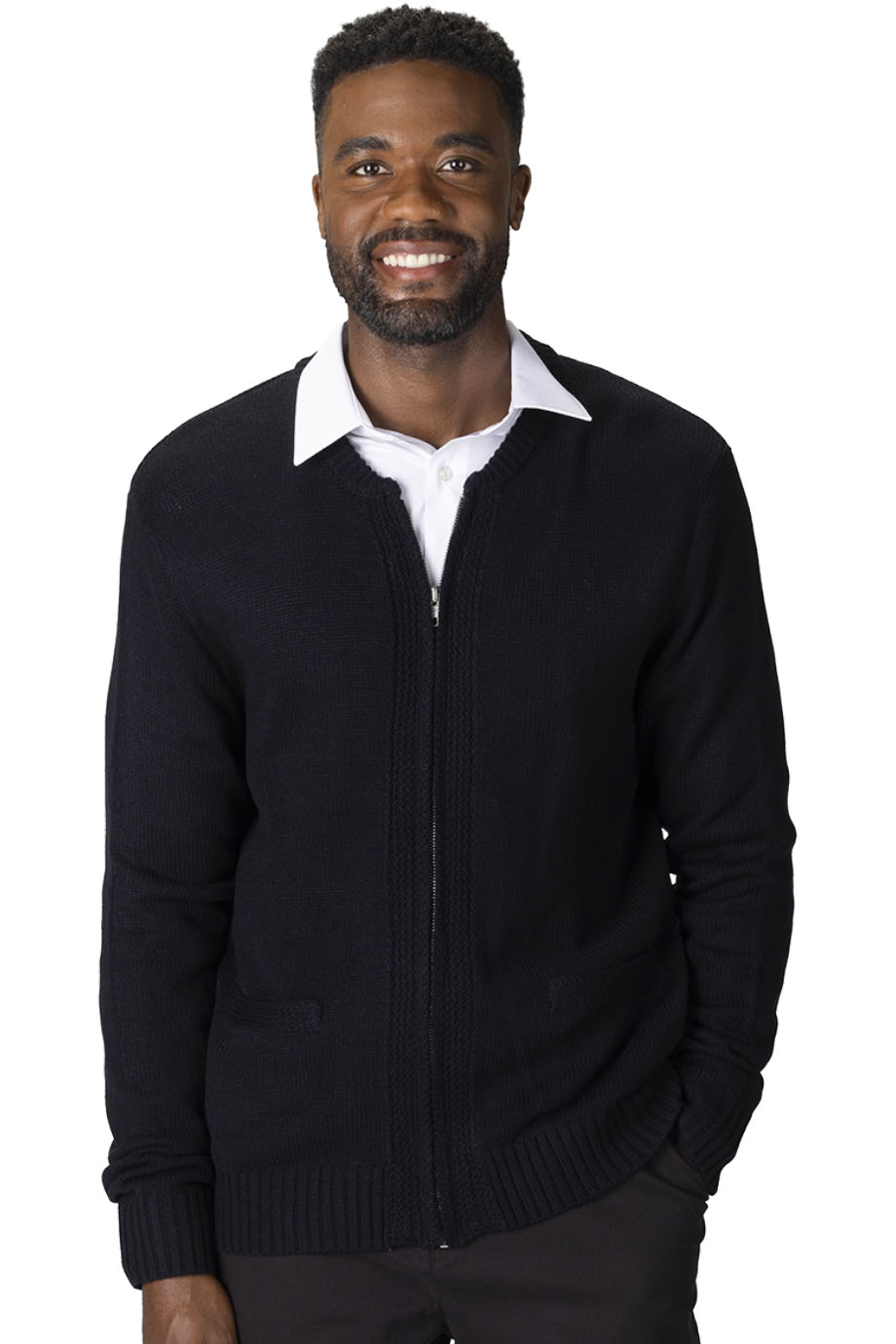 HEAVYWEIGHT ACRYLIC FULL ZIP CARDIGAN | Edwards Garment