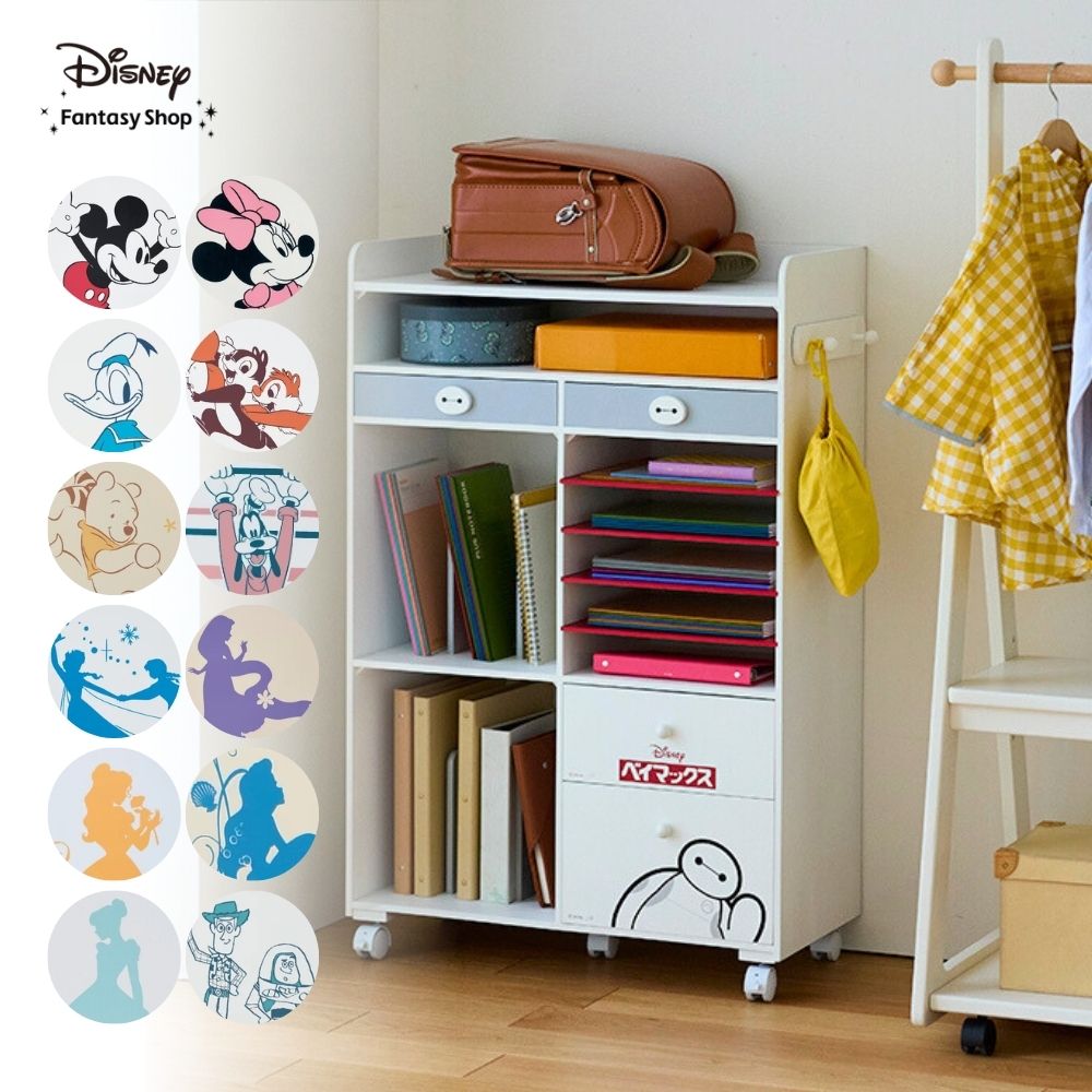 ランドセル収納ワゴン(選べるキャラクター)（ディズニー 子供部屋 収納