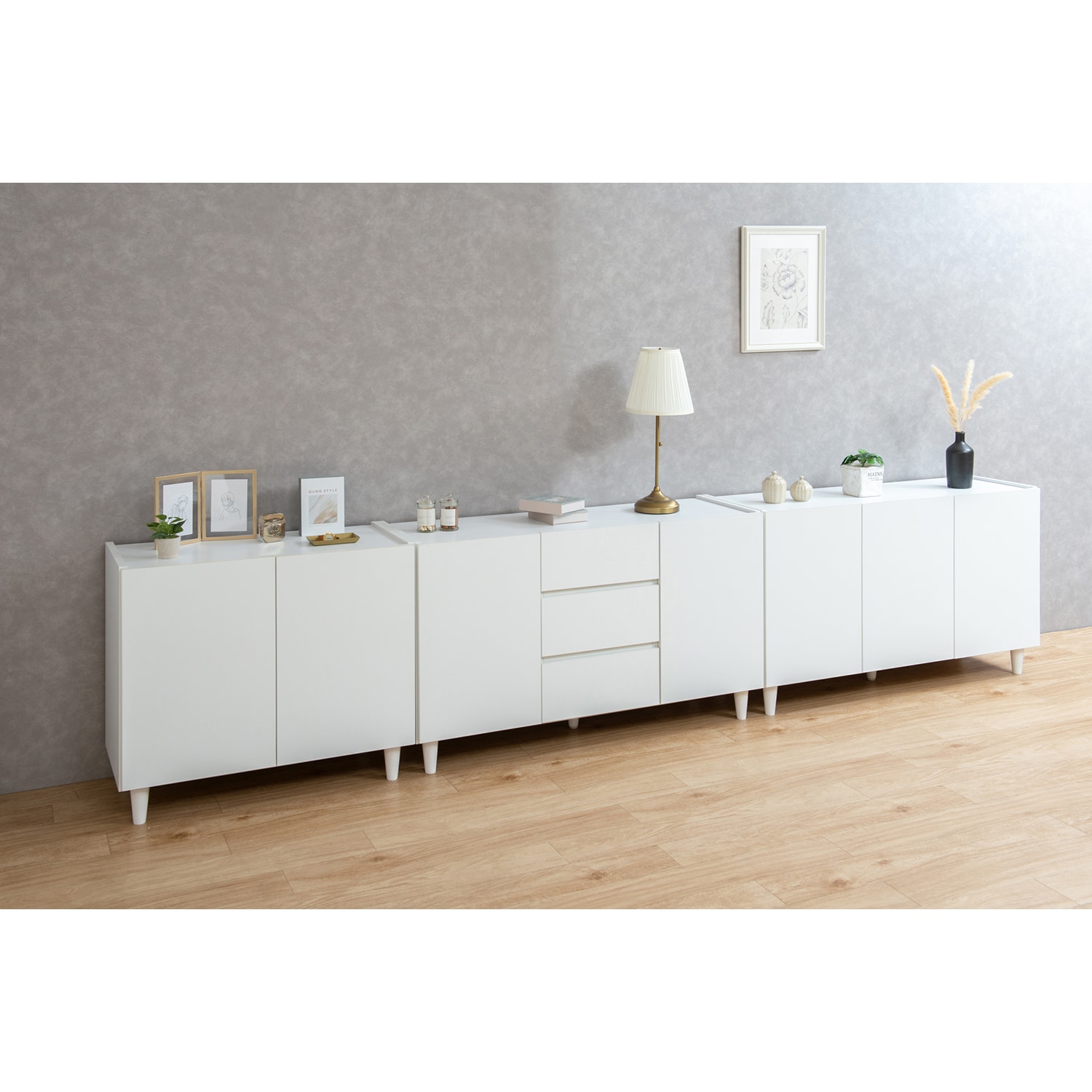 ホワイトカラーのシンプルキャビネット｜通販のベルメゾンネット