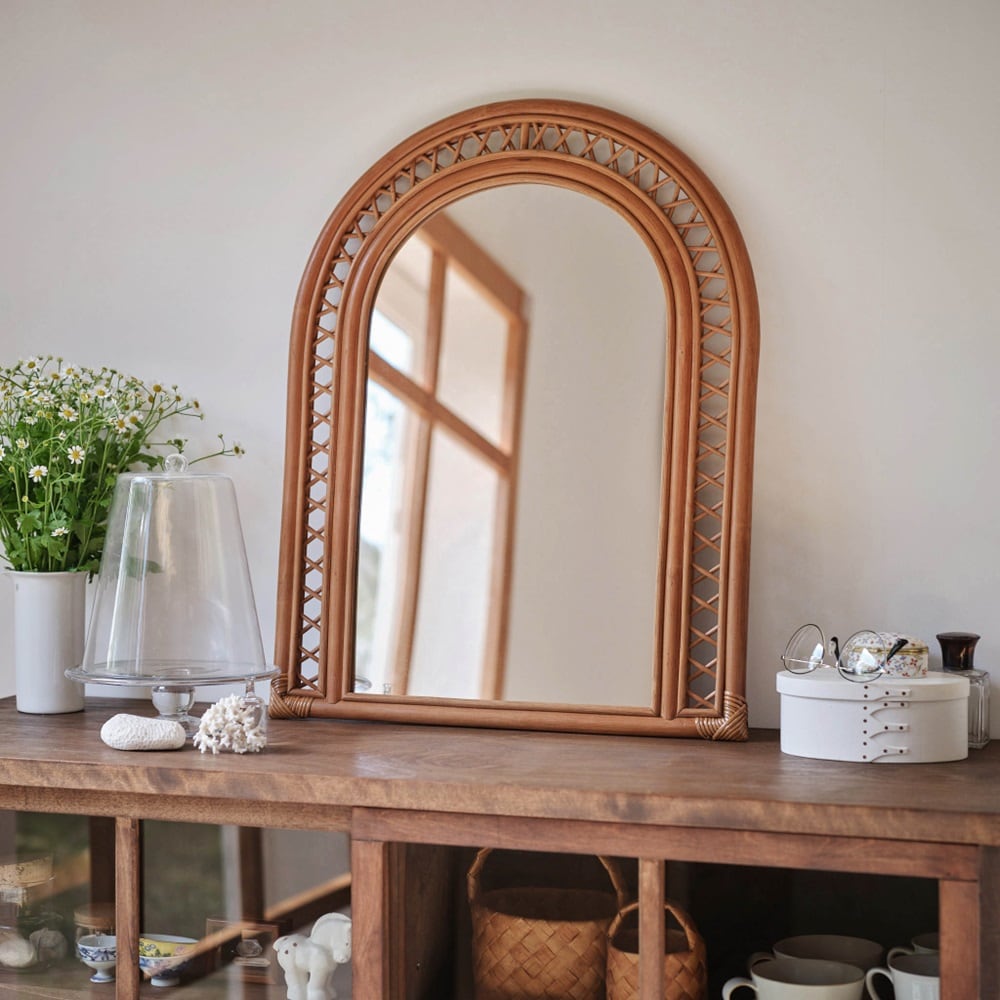 ラタンフレームのアーチ型ミラー｜通販のベルメゾンネット