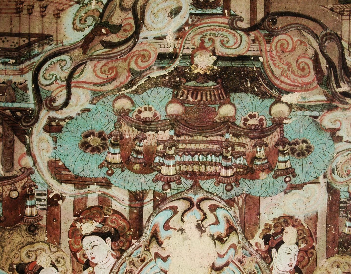 神游千年，大美敦煌】中唐-112窟南壁东-观经变-反弹琵琶，经典舞艺，非