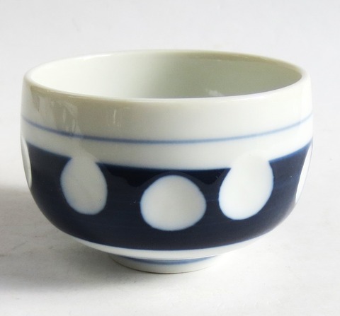 昭和レトロ ルリ水玉 玉湯呑み【通販/尻線あり/湯飲み/湯のみ/茶器