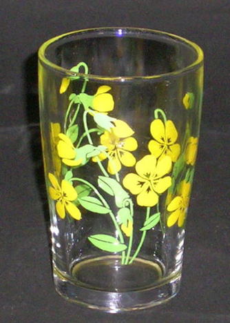 緑と金色の花柄ガラスグラスセット 緑と金色の花柄ガラス