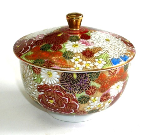 九谷焼 金花詰め蓋付汲出（くみだし）【通販 単品 蓋付湯呑 金沢