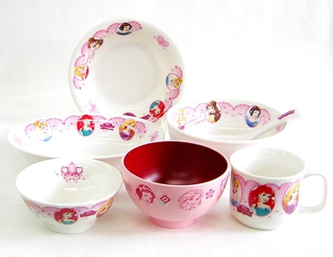 ディズニープリンセス 磁器製こども食器7点【通販/包装無料/特価