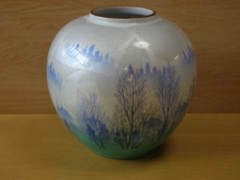 九谷焼・銀彩花紋・香跳作 九谷焼・銀彩花紋・香跳作