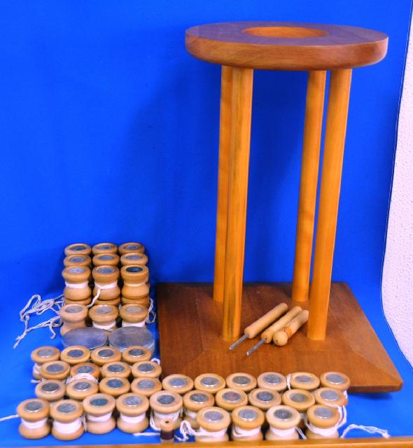 組紐台組み紐台丸台組台おもり組玉古道具