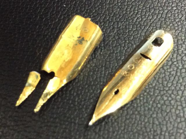 本日 K14 金 1g 3774円 万年筆 ペン先 585刻印 0.6g 金製品 買取