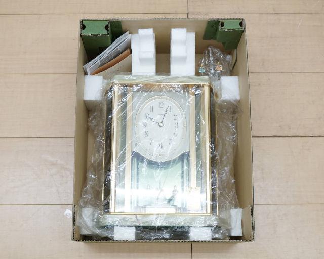 セイコー/SEIKO EMBLEM 置時計 HW463M オニキス枠 アルミヘアライン