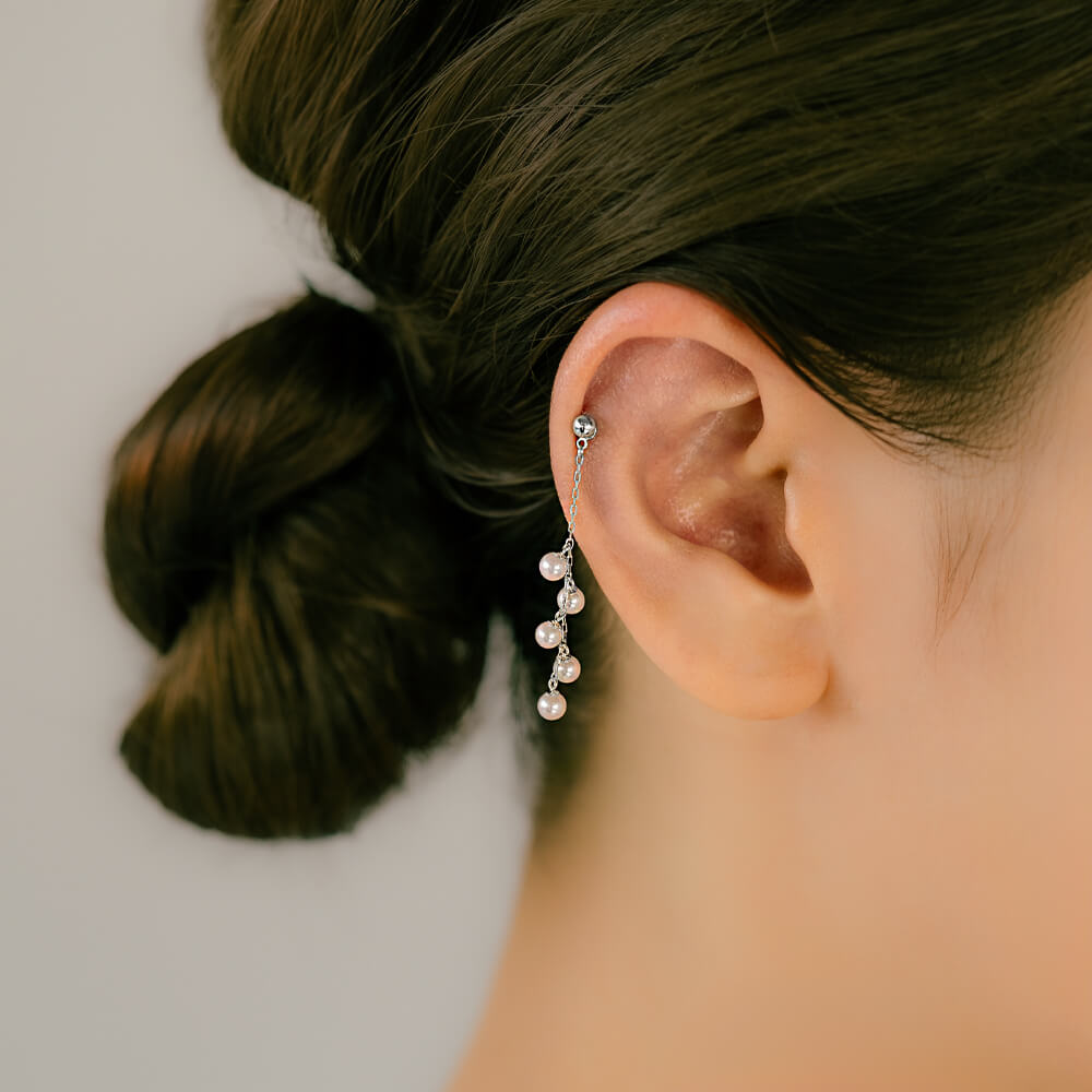 K18 天然パール 揺れるピアスチャーム│アコヤ真珠 – PICOLLET