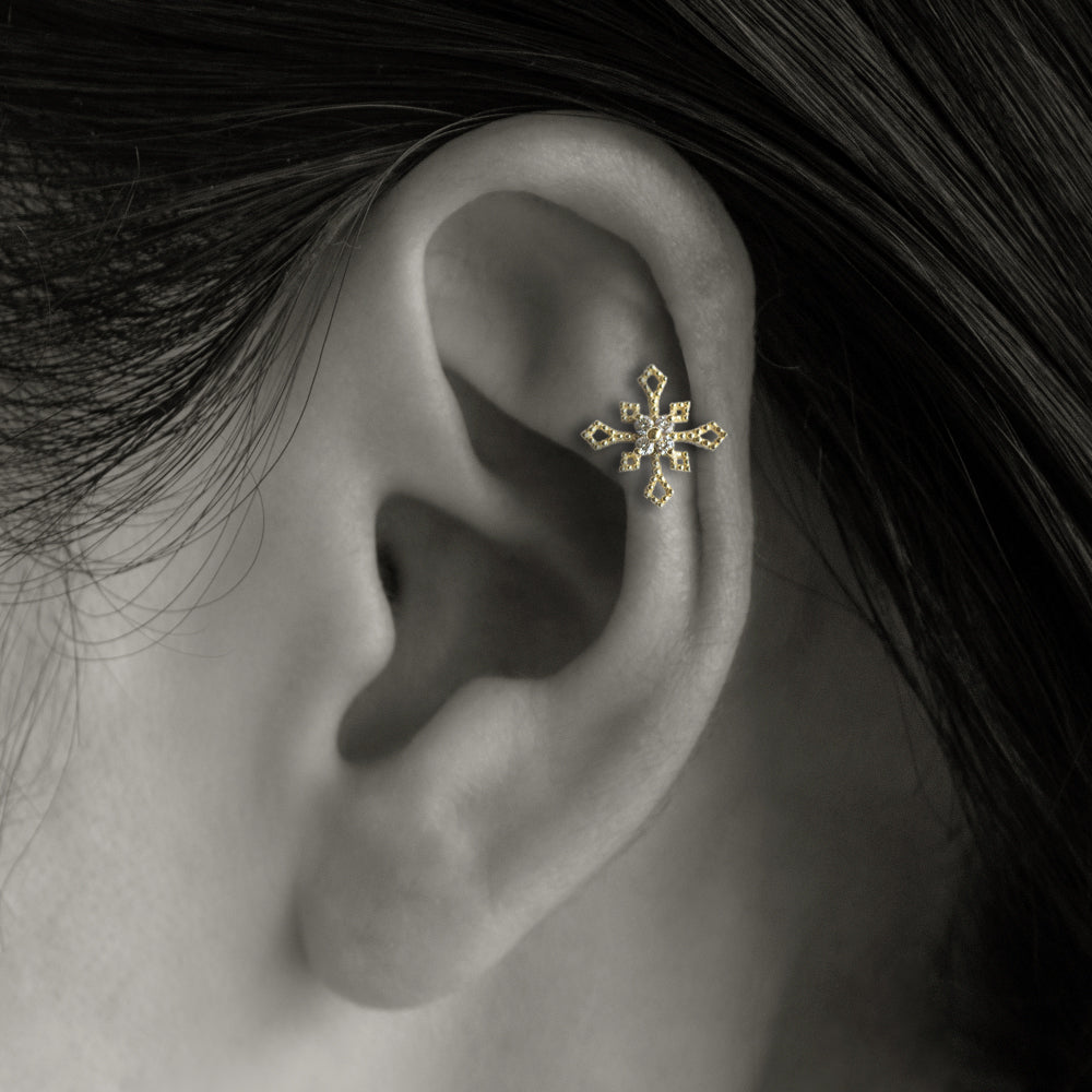 K18ダイヤモンド クロス ボディピアス・軟骨ピアス – PICOLLET