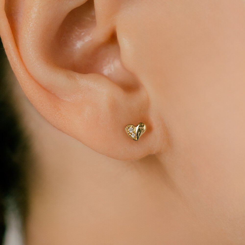 オトナ可愛いハートのボディピアス│K18&K10 ダイヤモンドピアス