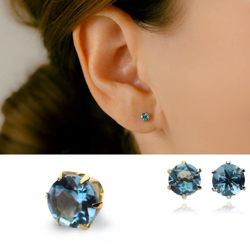 K18 Pt サンタマリア アクアマリン |軟骨ピアス ボディピアス | 16