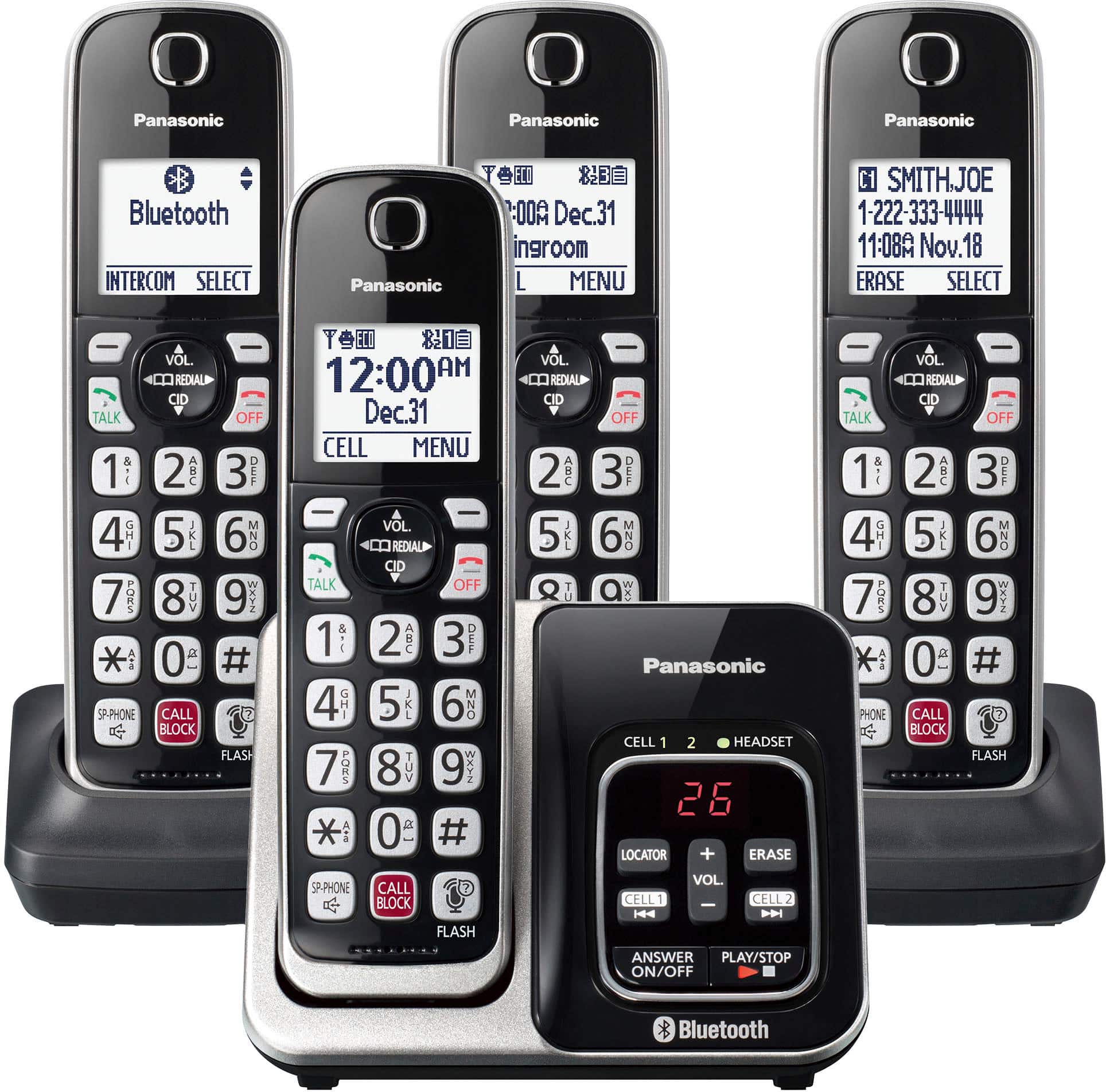 Panasonic KX TGD864S Link2Cell DECT 6.0 Expandable Cordless Phone