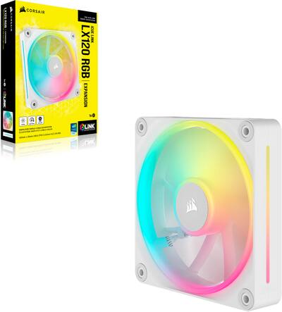 CORSAIR iCUE LINK LX120 RGB 120mm PWM Fan Expansion White CO