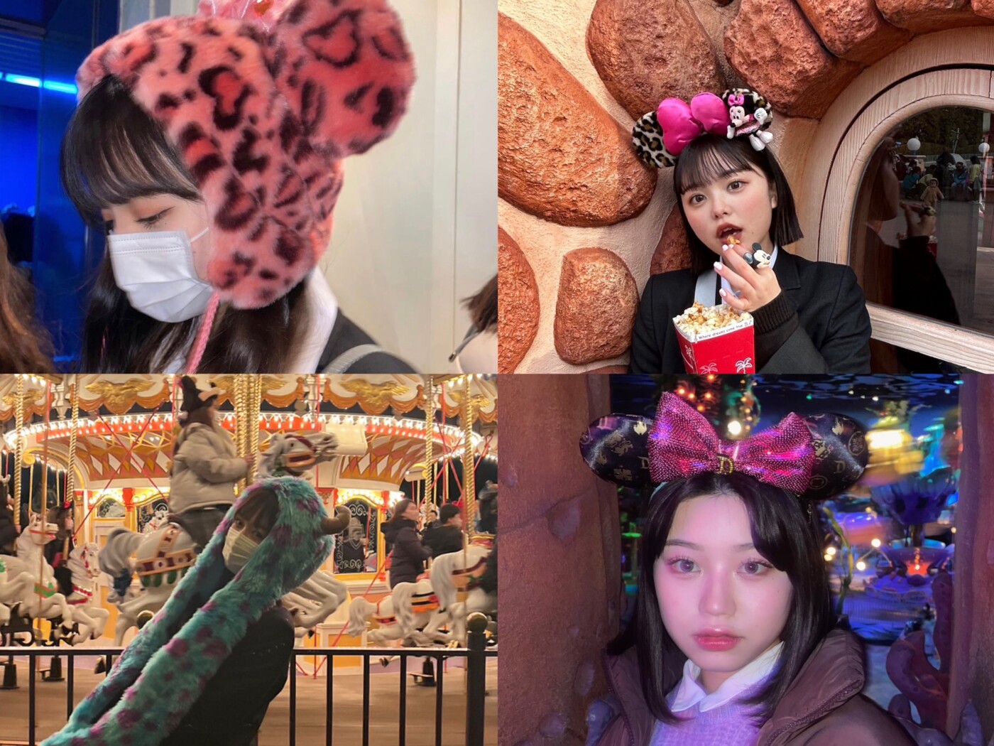 ディズニーファンキャップ ミニー 黒ピンクセット 【公式通販】