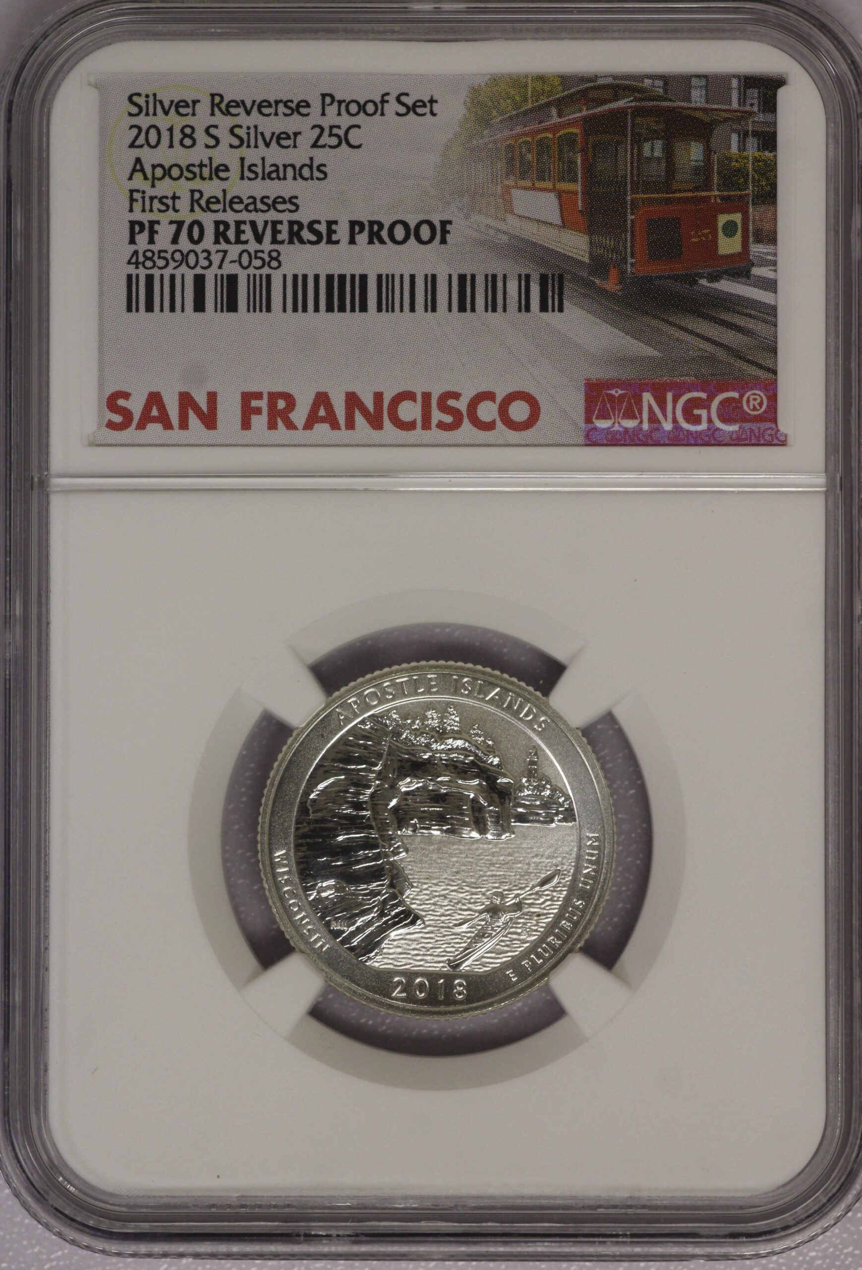 2018 S ATB Apostle Islands Silver Quarter – NGC PF70 Reverse Proof