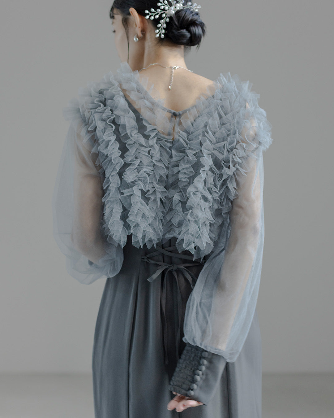 Dorry doll ] フリルブラウスセットドレス as25682 グレー