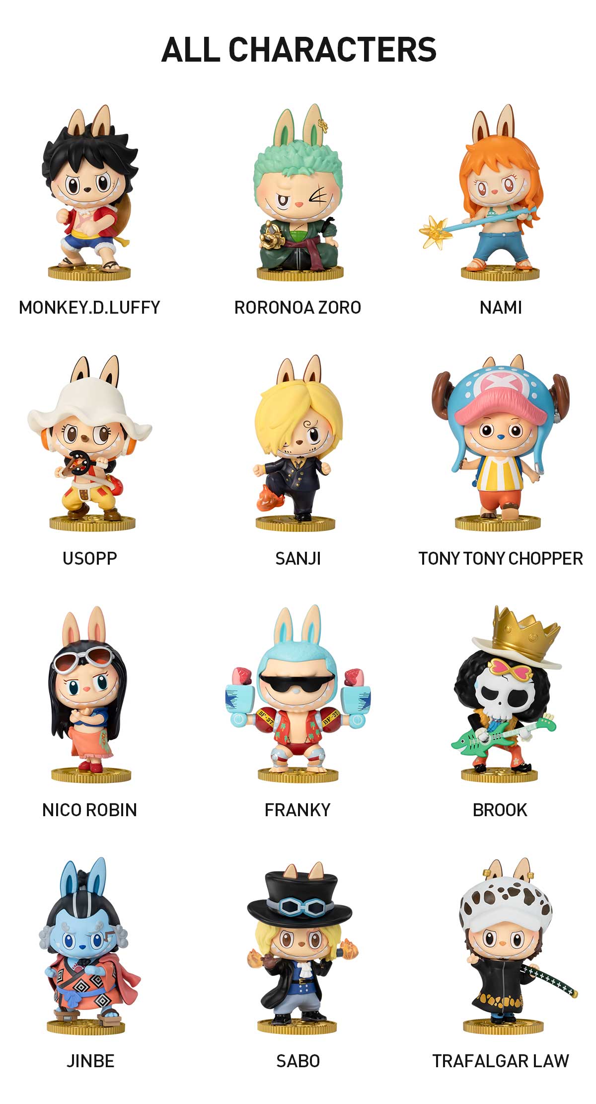 POPMART Labubu x ONE PIECE フィギュア 12個セット POP MART Labubu