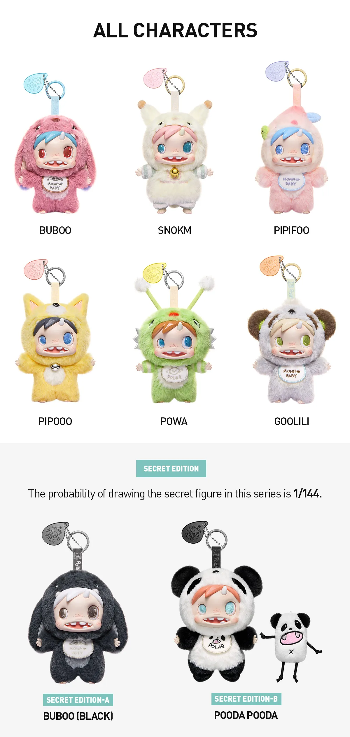 POP NOW:POLAR-Monster Baby Collection Series Plush Pendant Ver.1