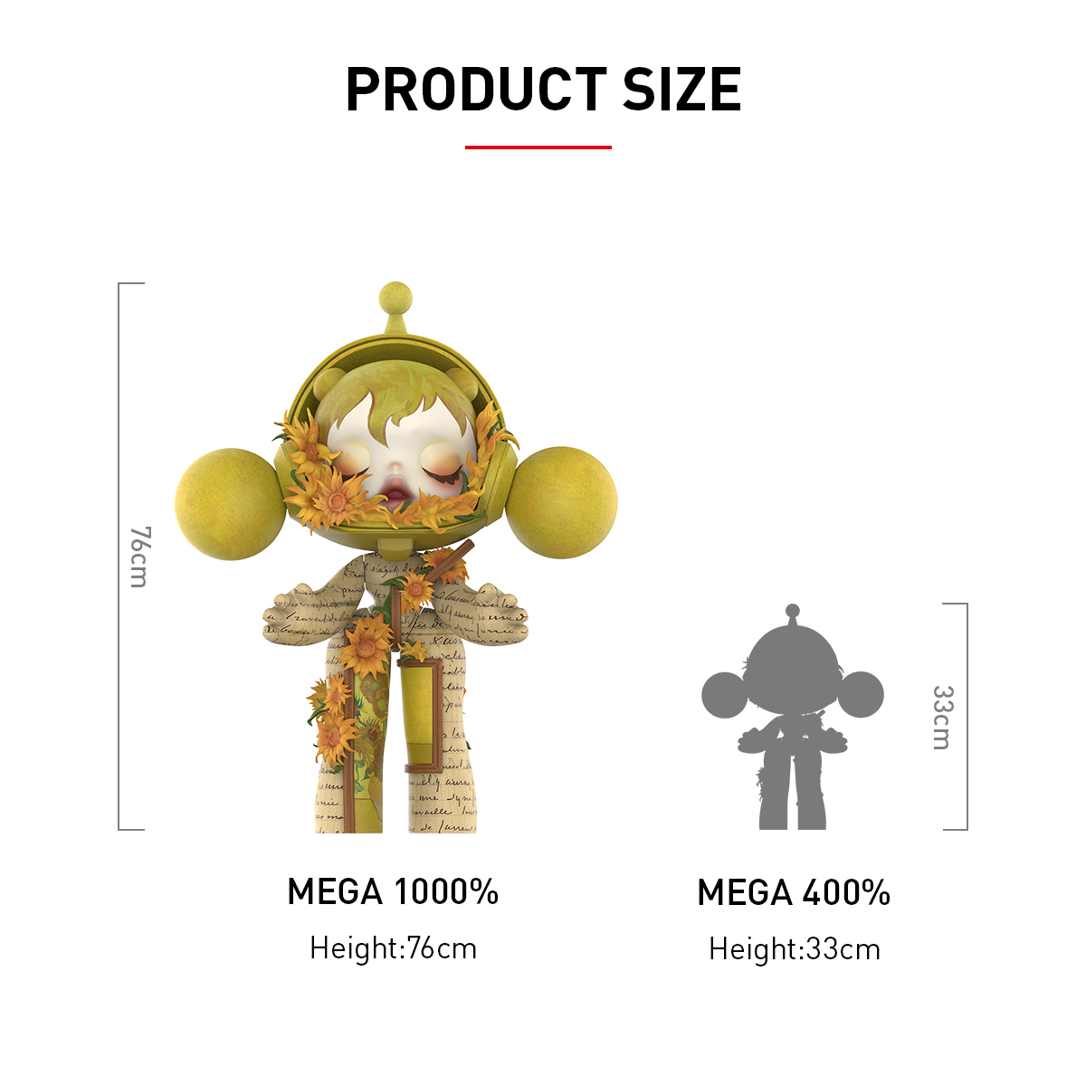 MEGA α SKULLPANDA 1000% Van Gogh Museum Sunflowers - POP MART (Japan)