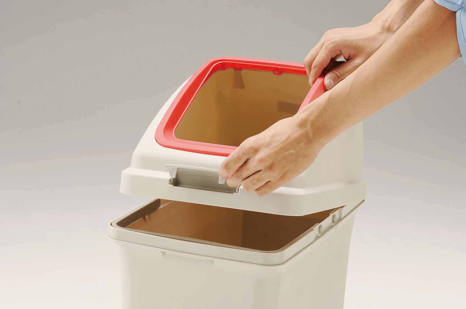 山崎産業株式会社｜リサイクルトラッシュ ECO-90（角穴蓋）ホワイト