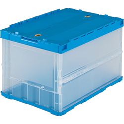 ぼんぼん、折りたたみ式コンテナブルー10個 折りたたみコンテナS WR