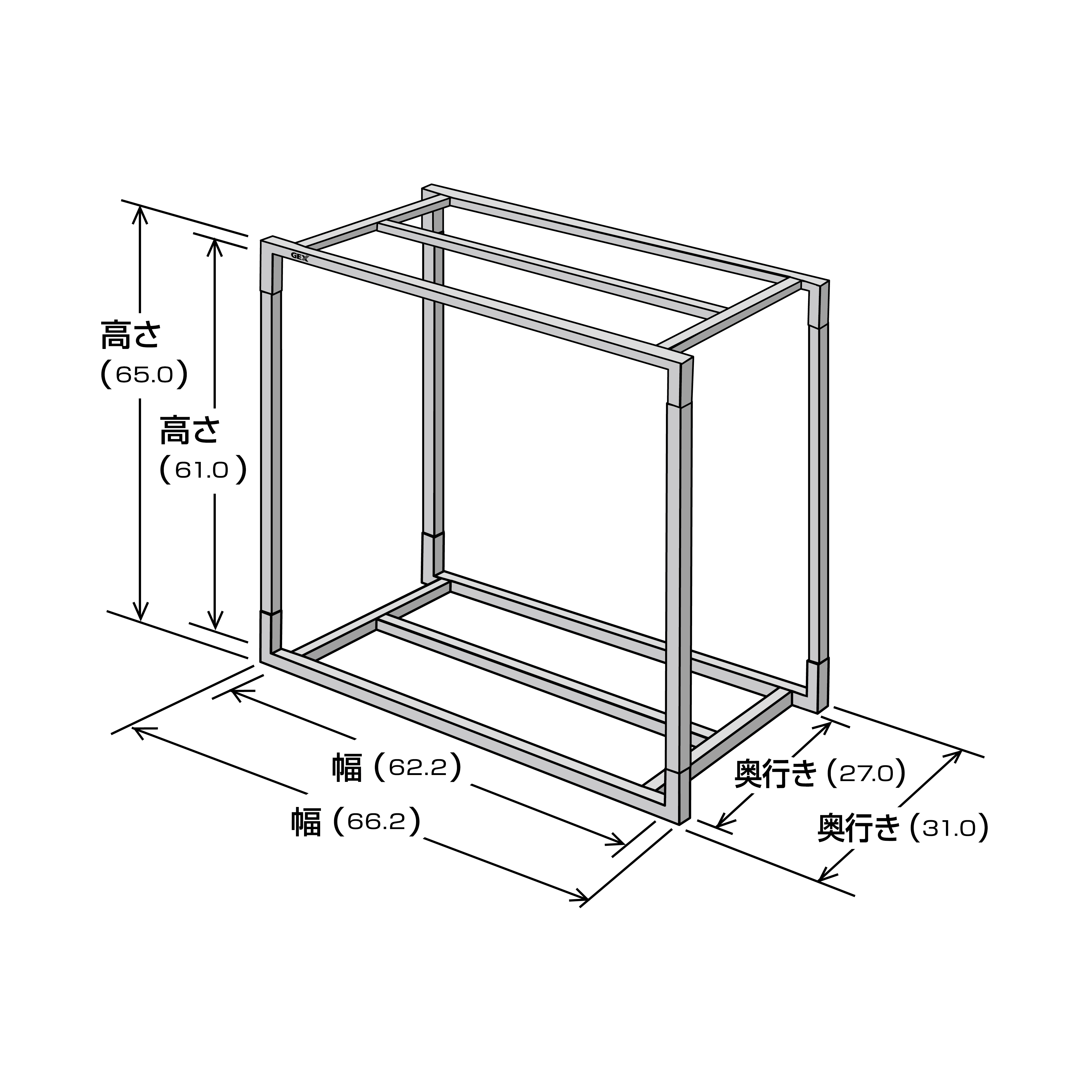 アクアラックスチール600WH 幅60×奥行き30cm水槽用 組立式水槽台