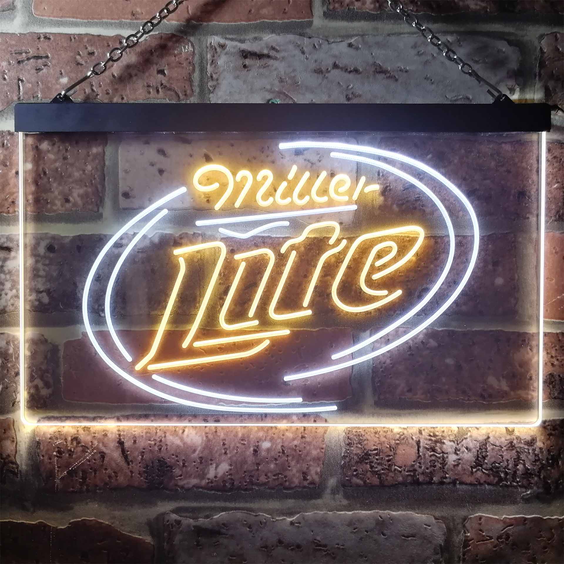 Miller Lite Classic Home Bar Neon Light LED Sign | Home Bar Gift