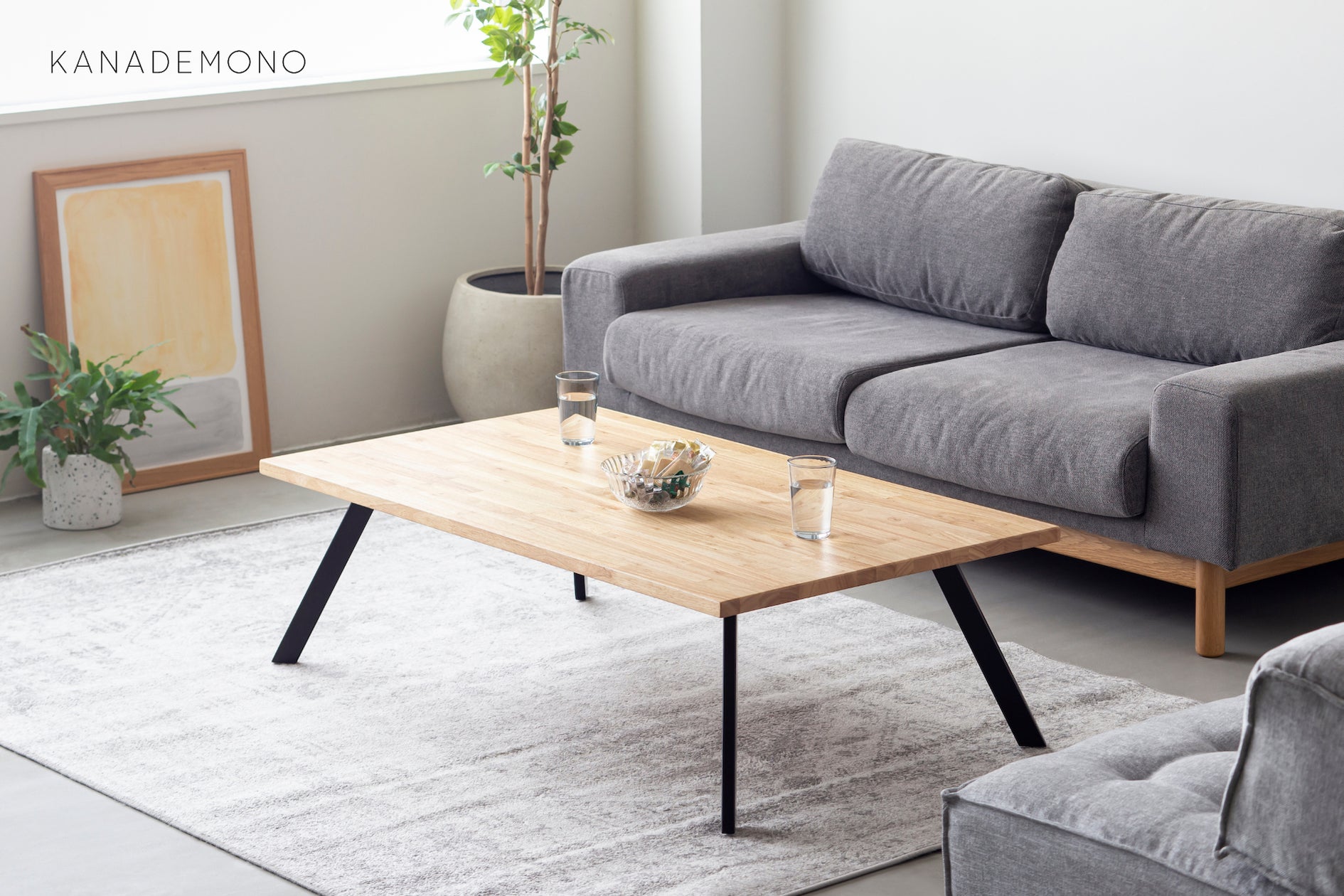 kanademono ガラスローテーブル 定価4万 KANADEMONO】THEシリーズ