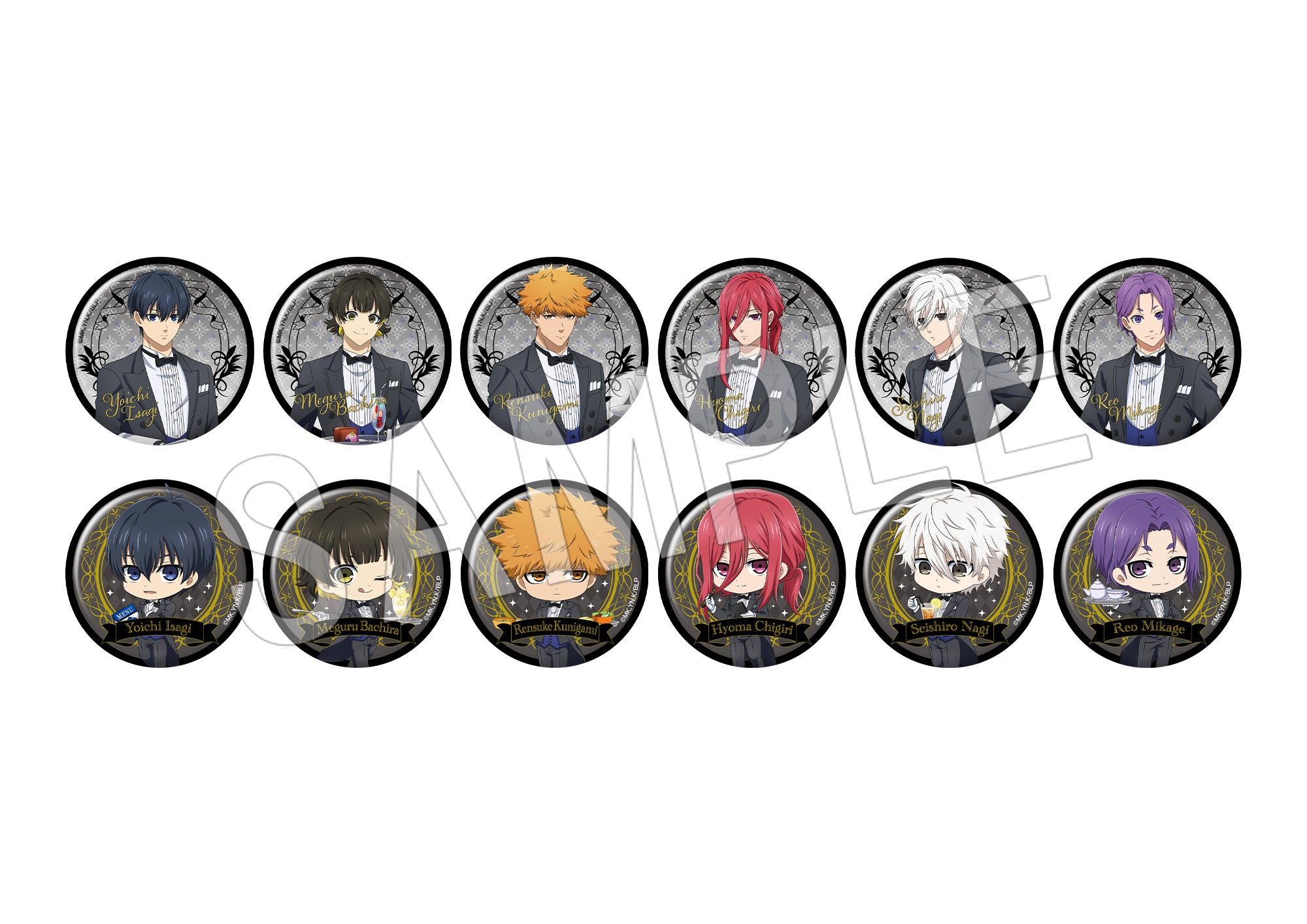 ブルーロック 國神 錬介 中外 コラボカフェ 執事ver. 等身 缶バッジ