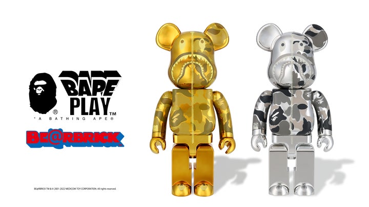 BE@RBRICK BAPE®︎ CAMO SHARK GOLD & SILVER | 株式会社 ノーウェアの