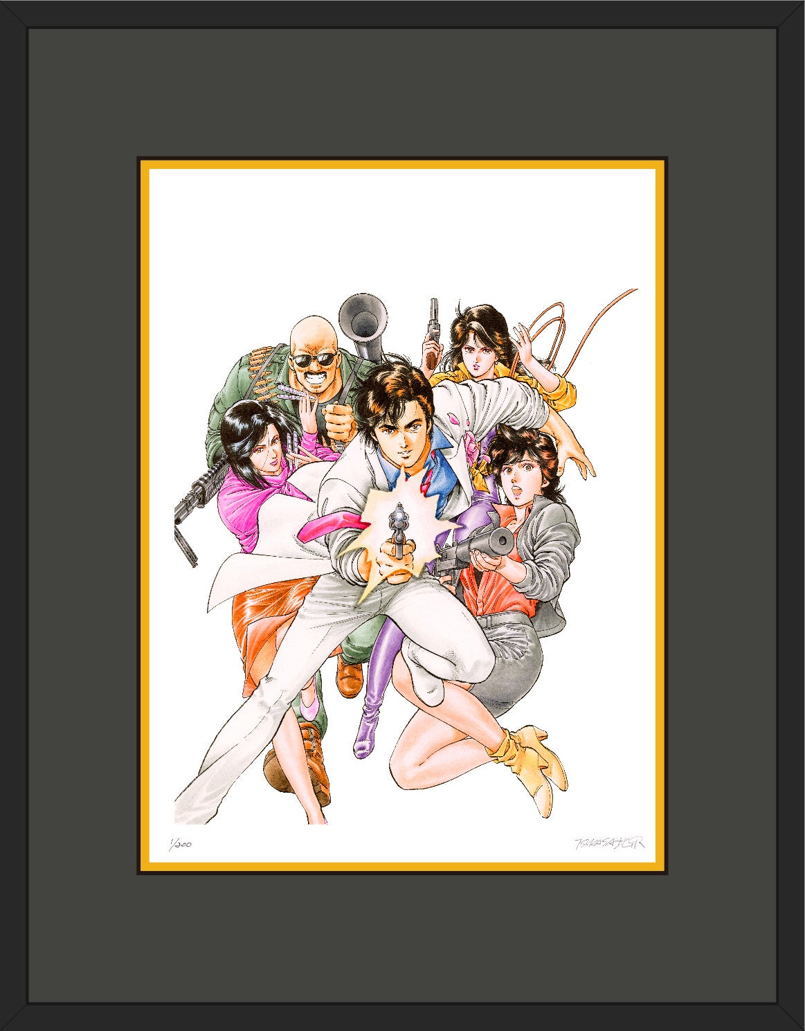 エンジェルハート サイン付き複製原画 B4 額装品 シャンイン 北条司