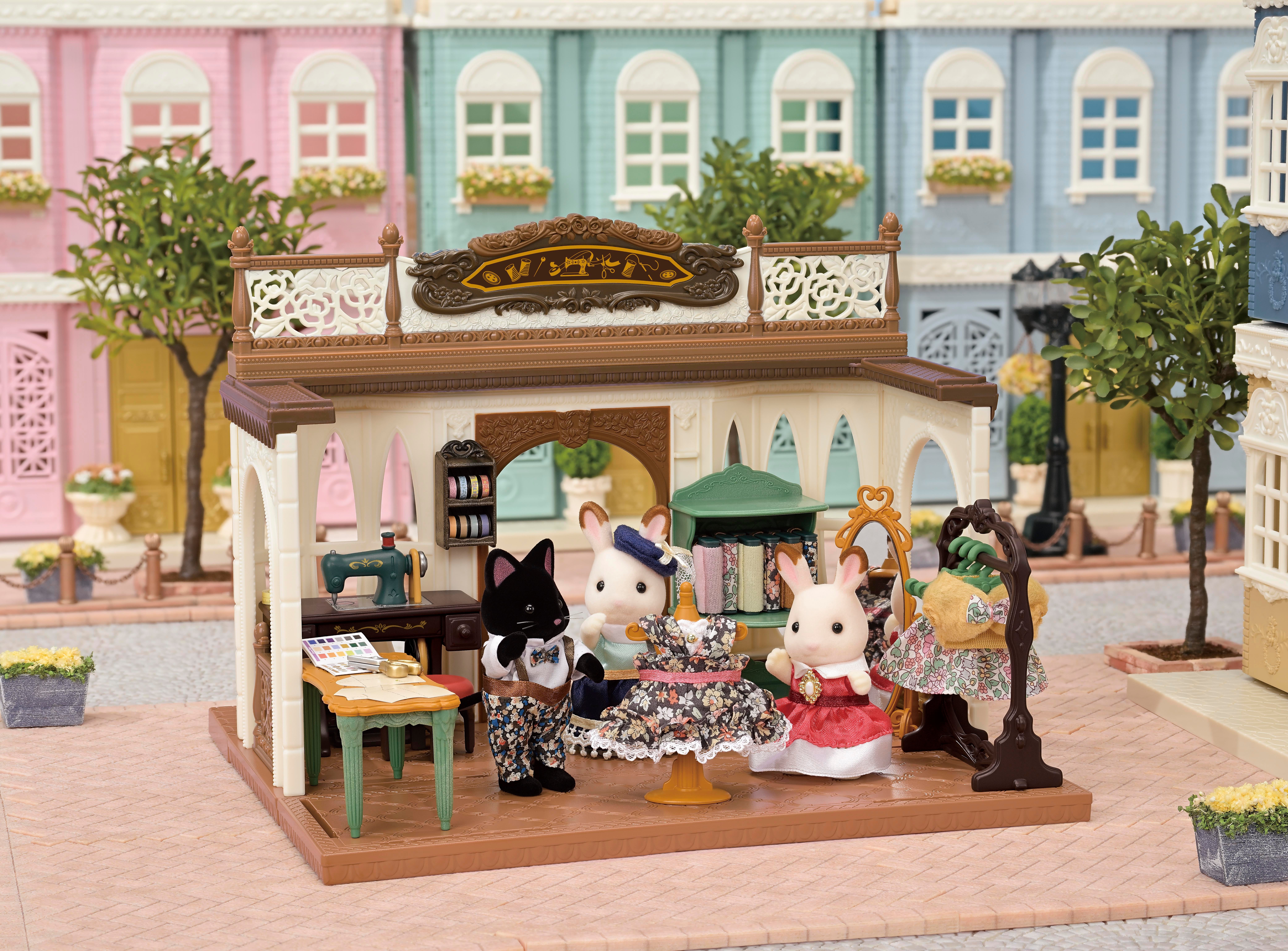 リバティプリントを使ったシルバニアファミリー商品に、初の建物付き